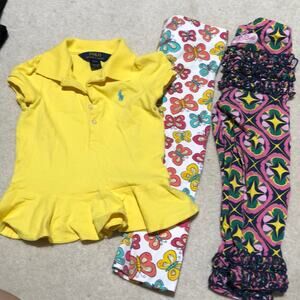 Ralph Lauren 3t yellow polo w/coordinating pants
